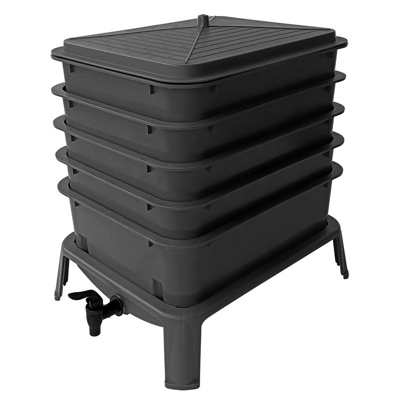 Compost Bin - Wytrzymały kompostownik na robaki 50L z