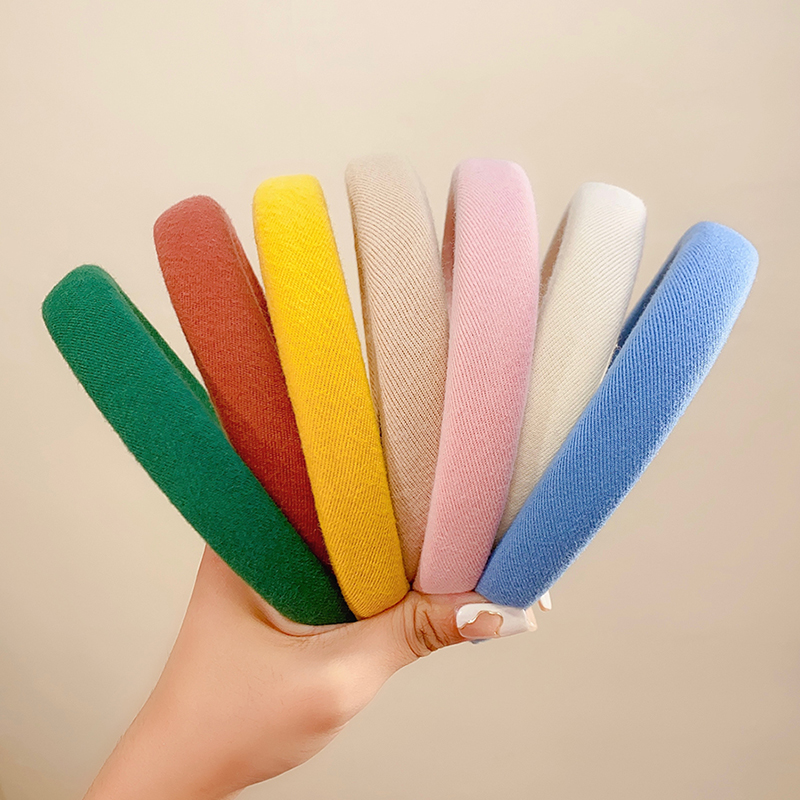 Eco Sponge - Kolorowa lniana opaska na głowę, prosta,