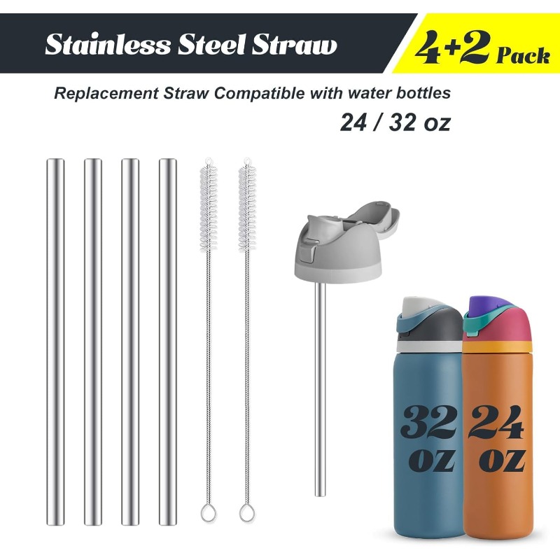Reusable Straw - Metalowe słomki zamienne do butelek Owala