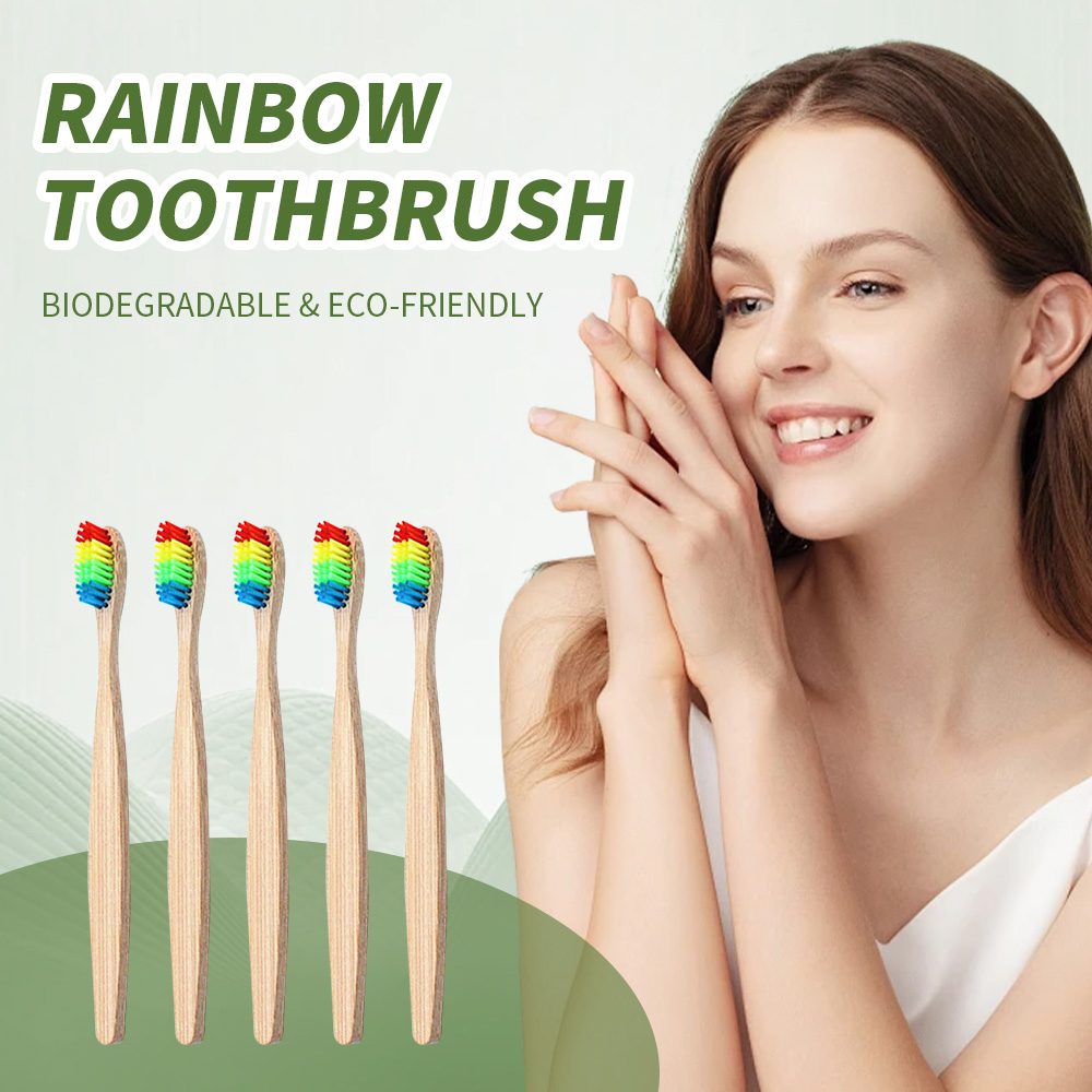 Bamboo Toothbrush - 10-pak Rainbow Bambusowe szczoteczki do zębów