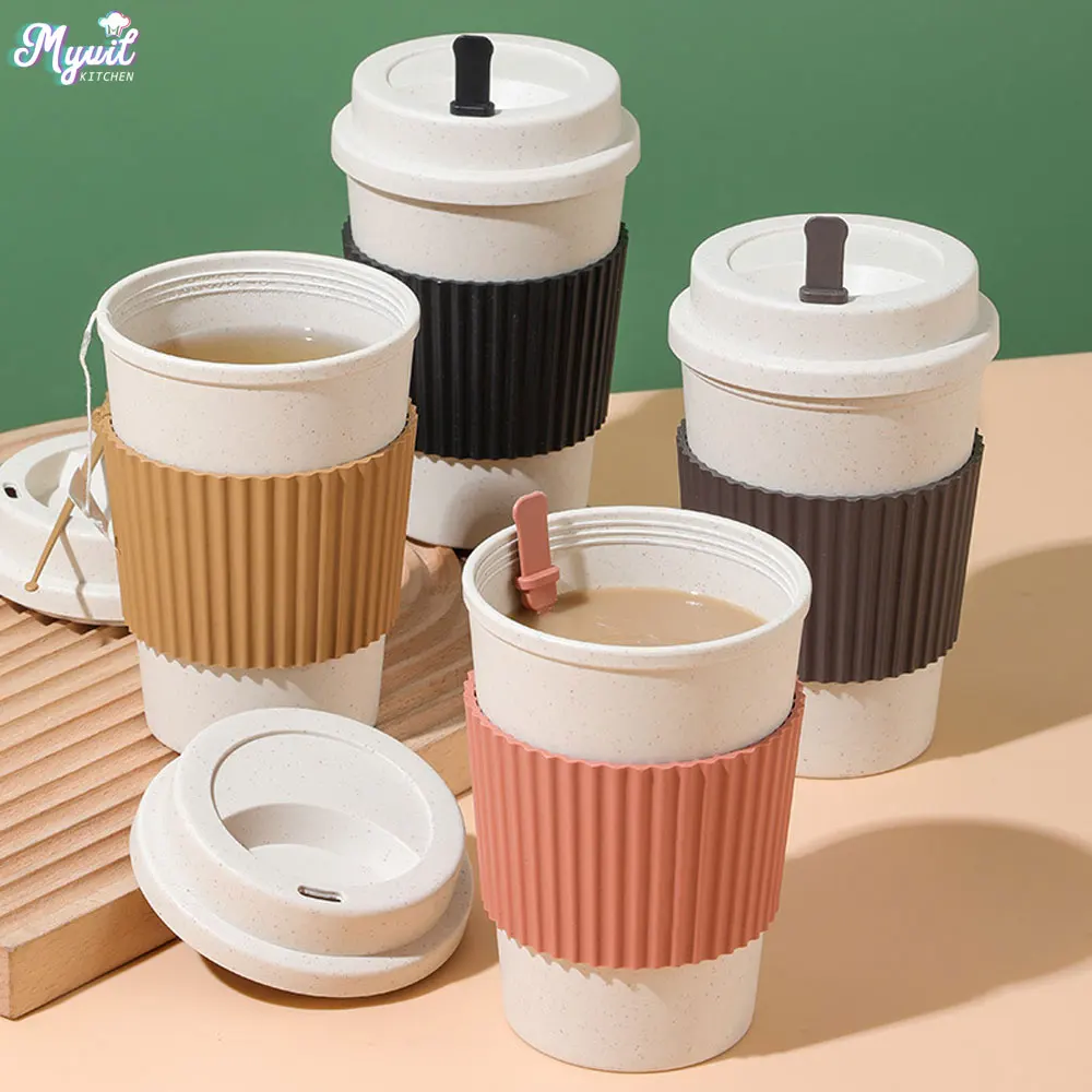 Reusable Straw - 450ML filiżanki do kawy z pokrywkami